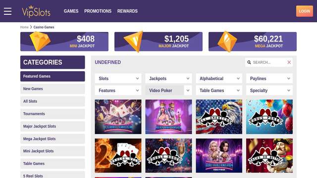 VipSlots casino screenshot